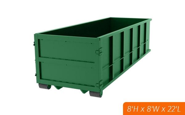 40 yard dumpsters have a weight capacity of up to 8 tons